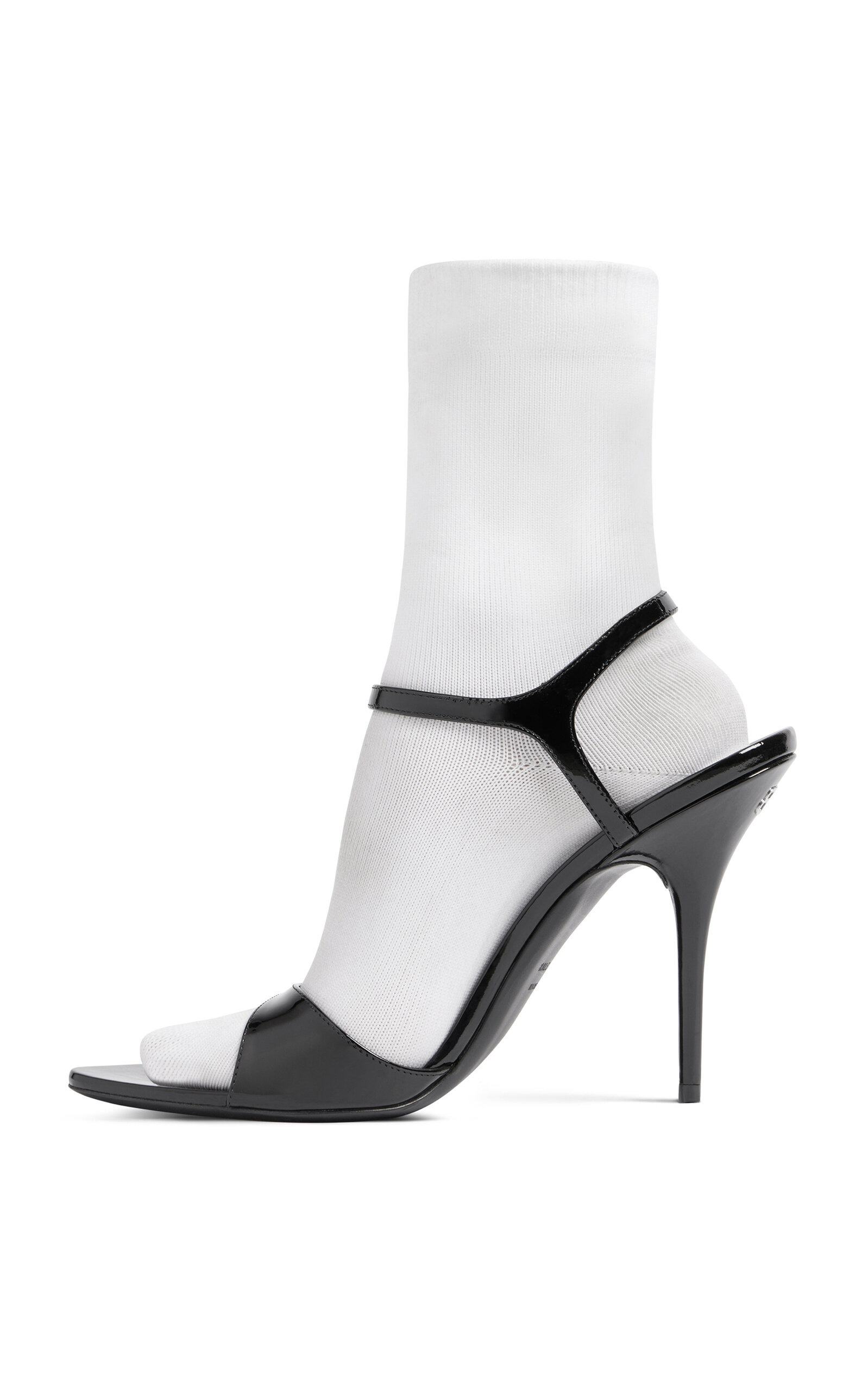 Avenue Patent Leather Sock Pumps black/white - 3