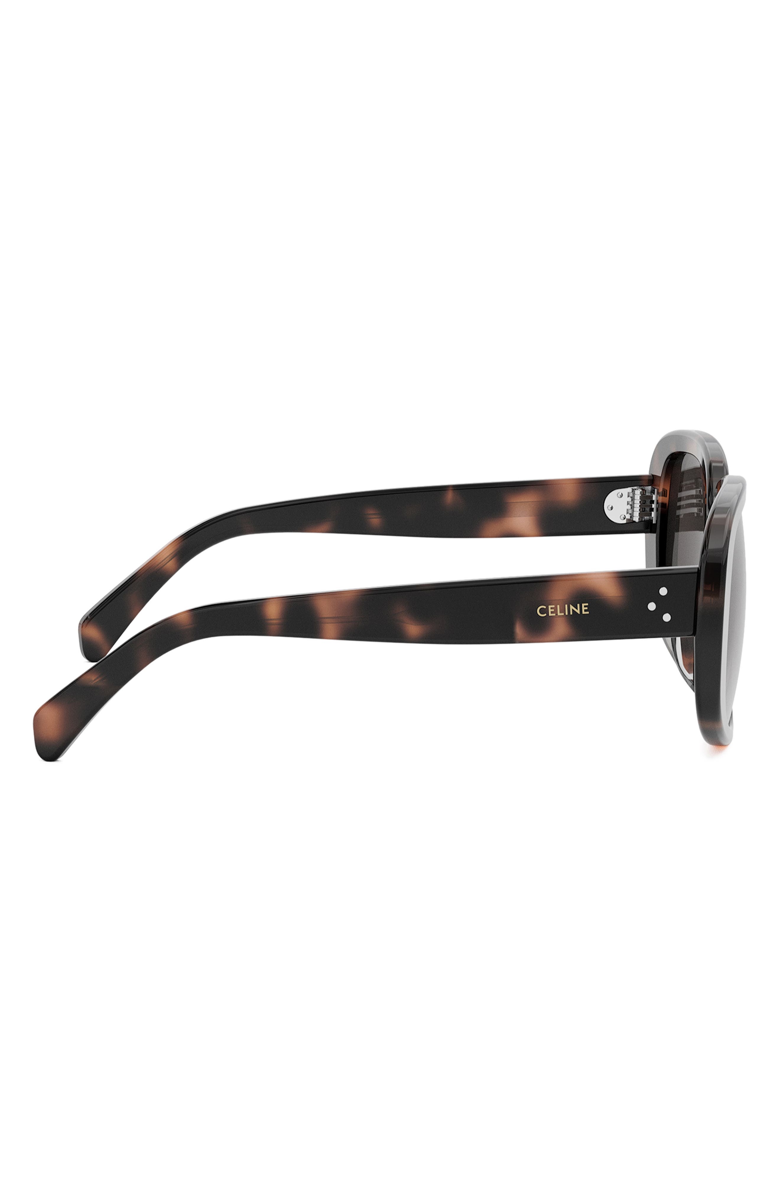 CELINE Bold 3 Dots 55mm Geometric Sunglasses in Havana /Gradient Roviex at Nordstrom - 6