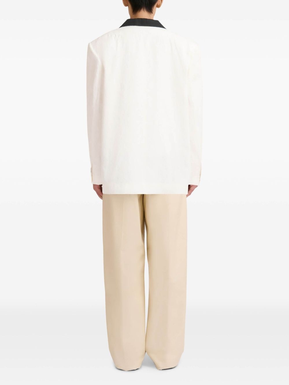 contrasting-collar blazer - 4