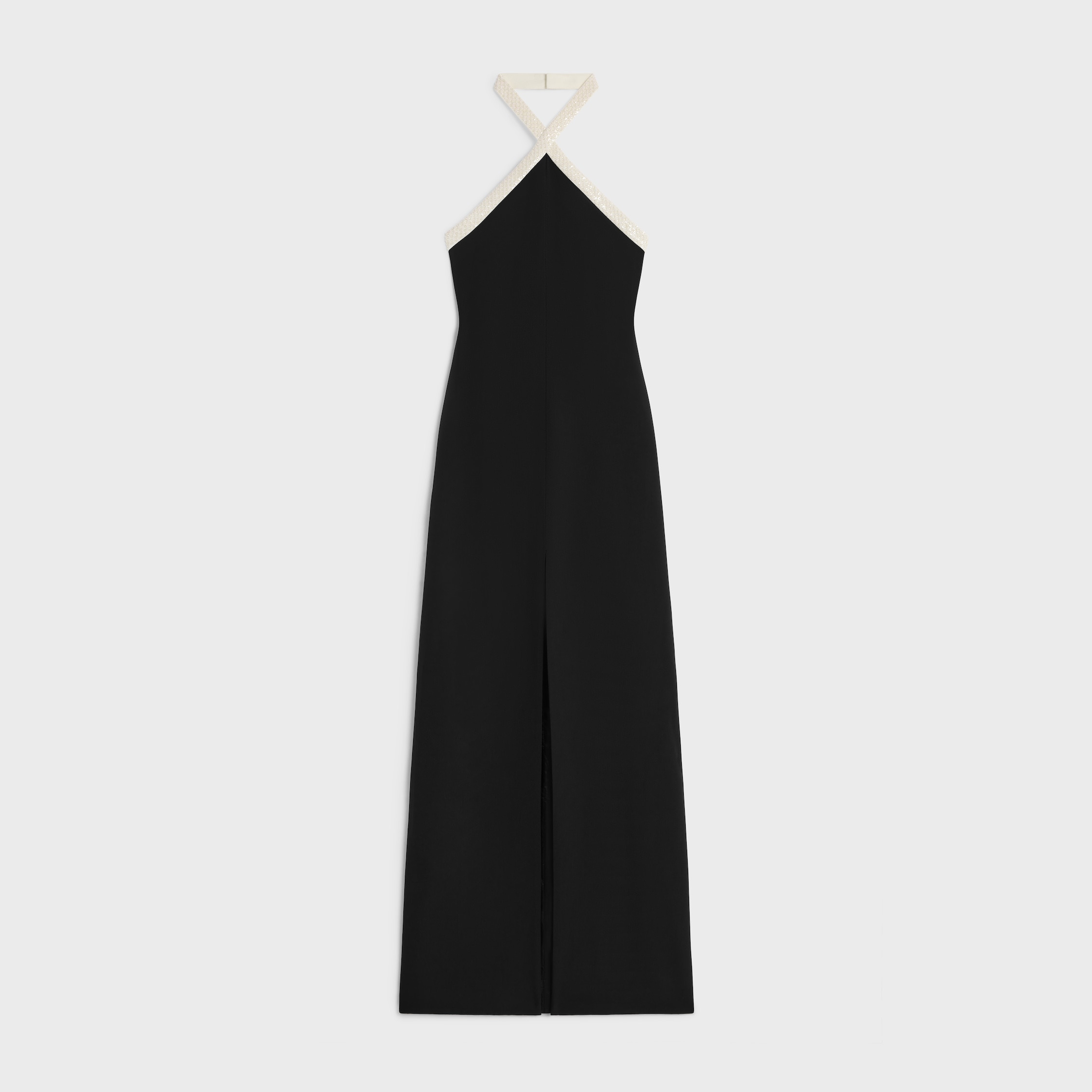 column dress in satin-lined crepe - 1