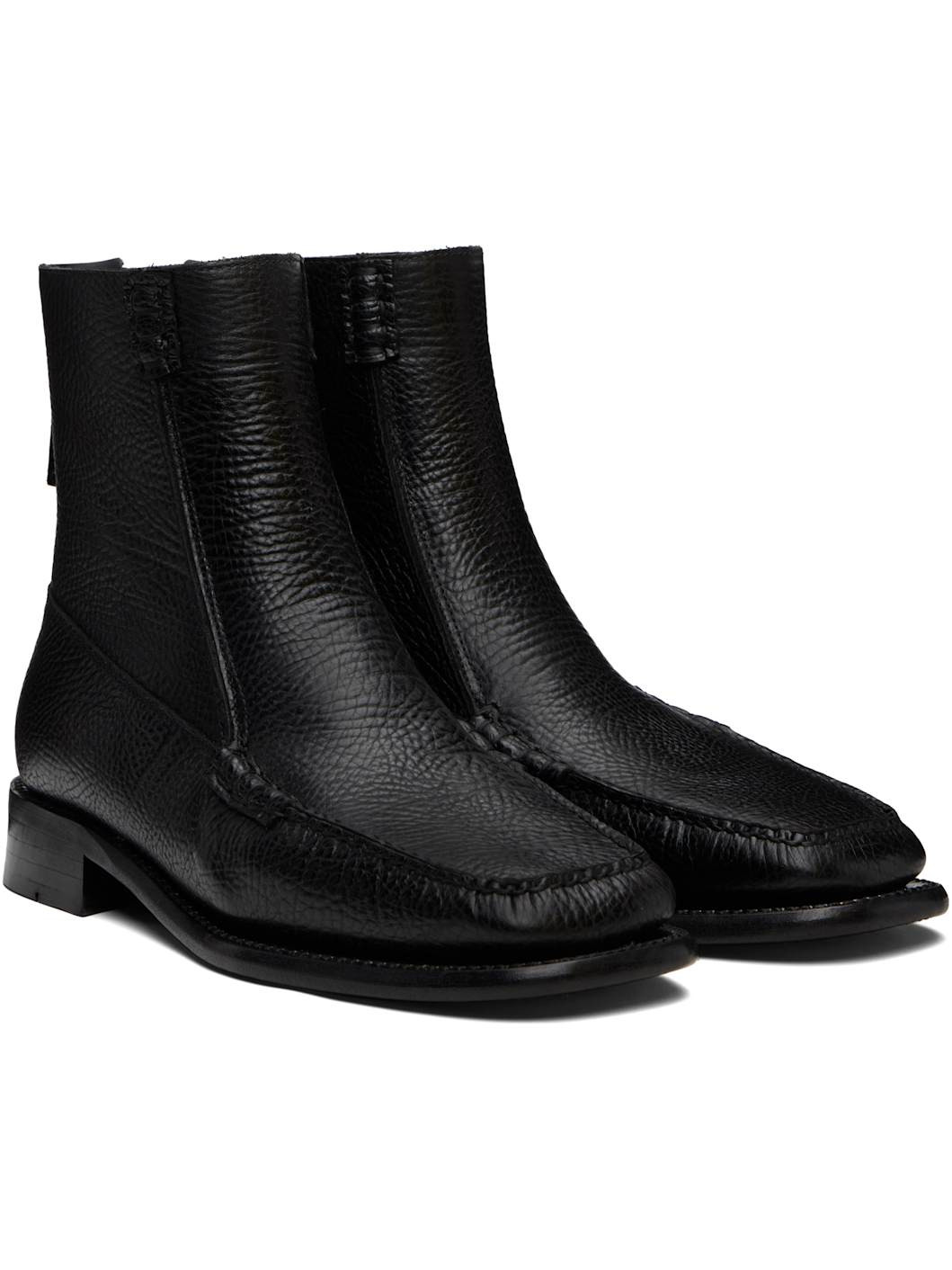 Black Quadra Grainy Boots - 4