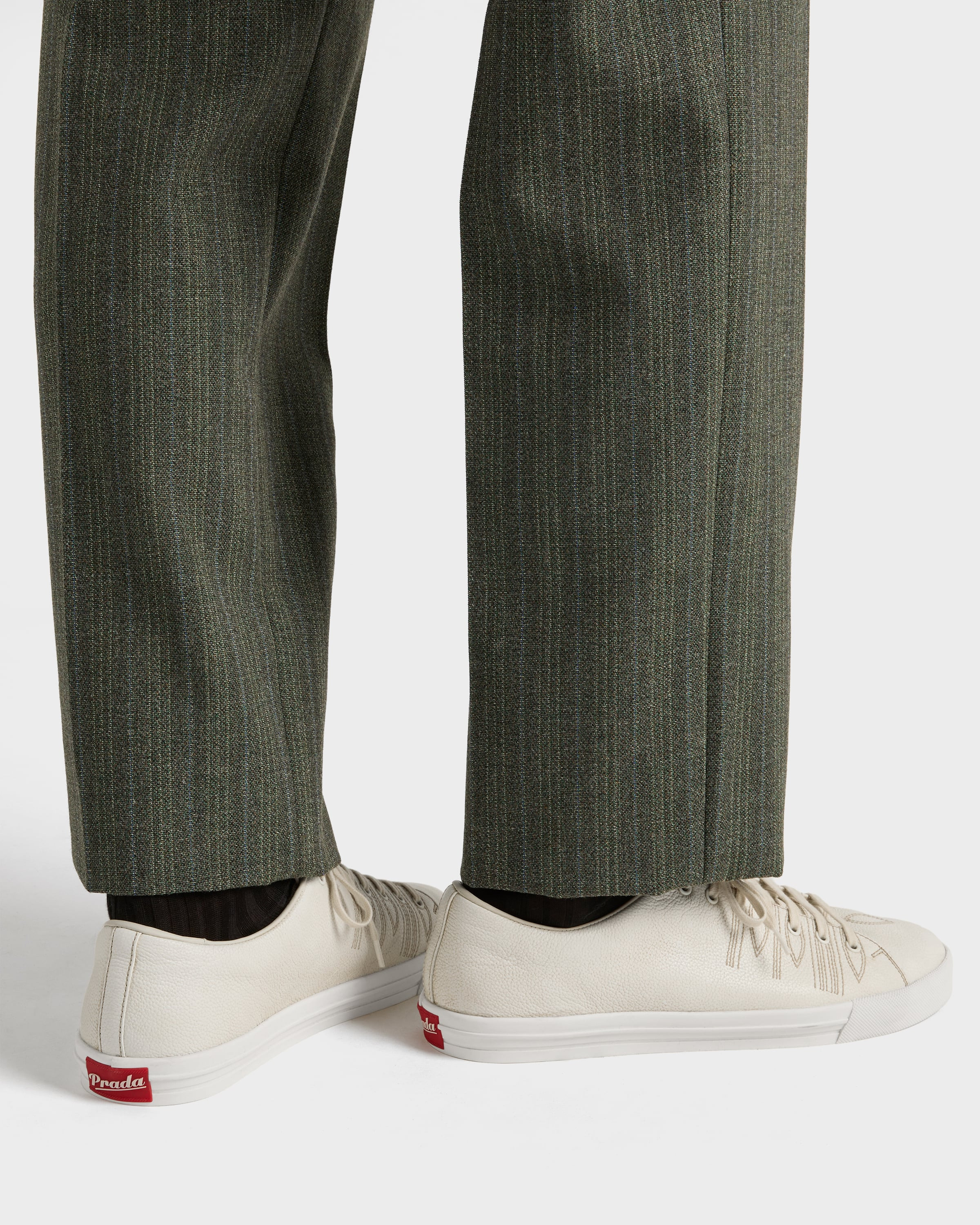 Aged-effect leather sneakers - 3
