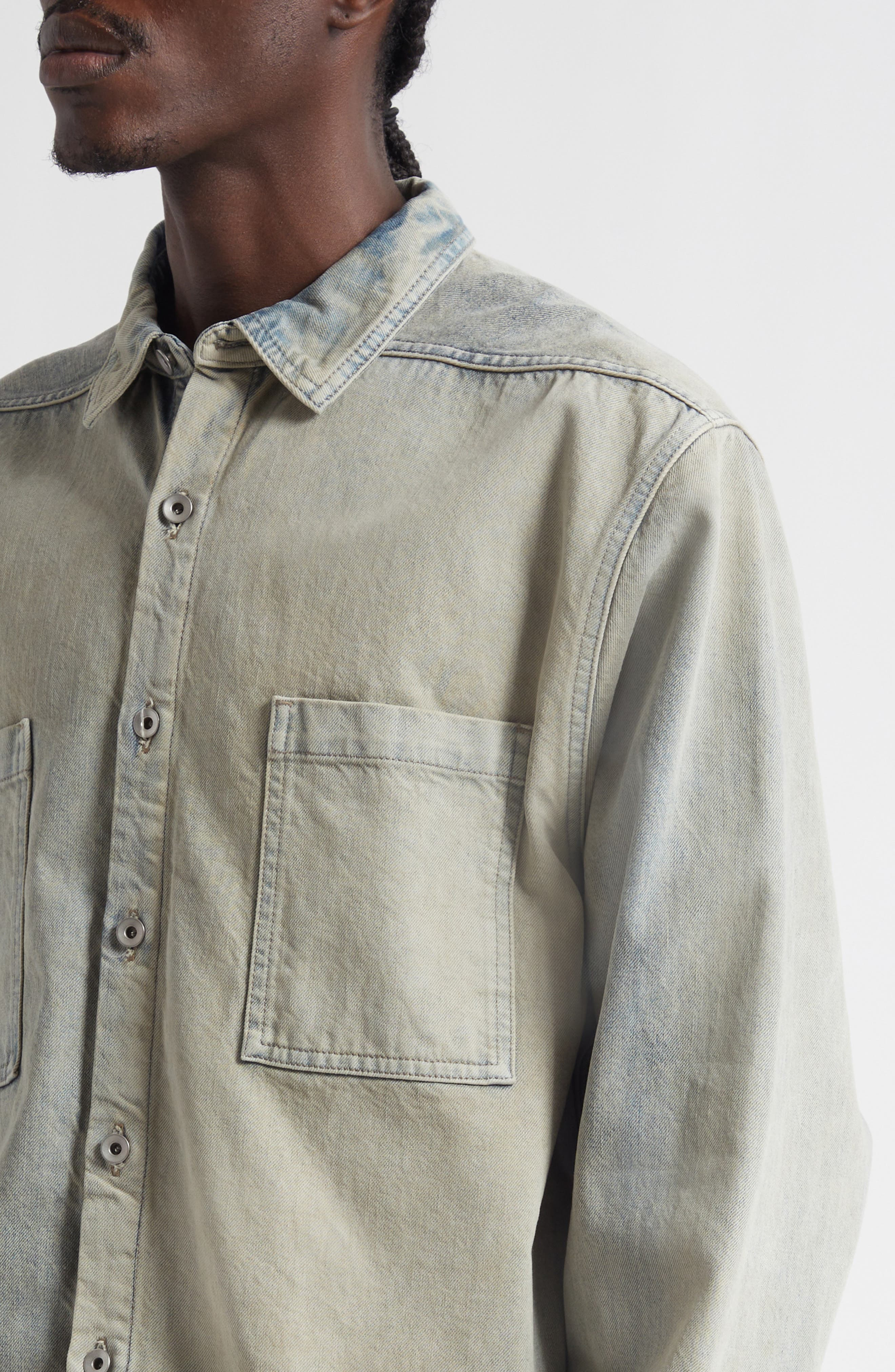 Rick Owens DRKSHDW Jumbo Denim Outershirt in Mineral Pearl at Nordstrom - 5