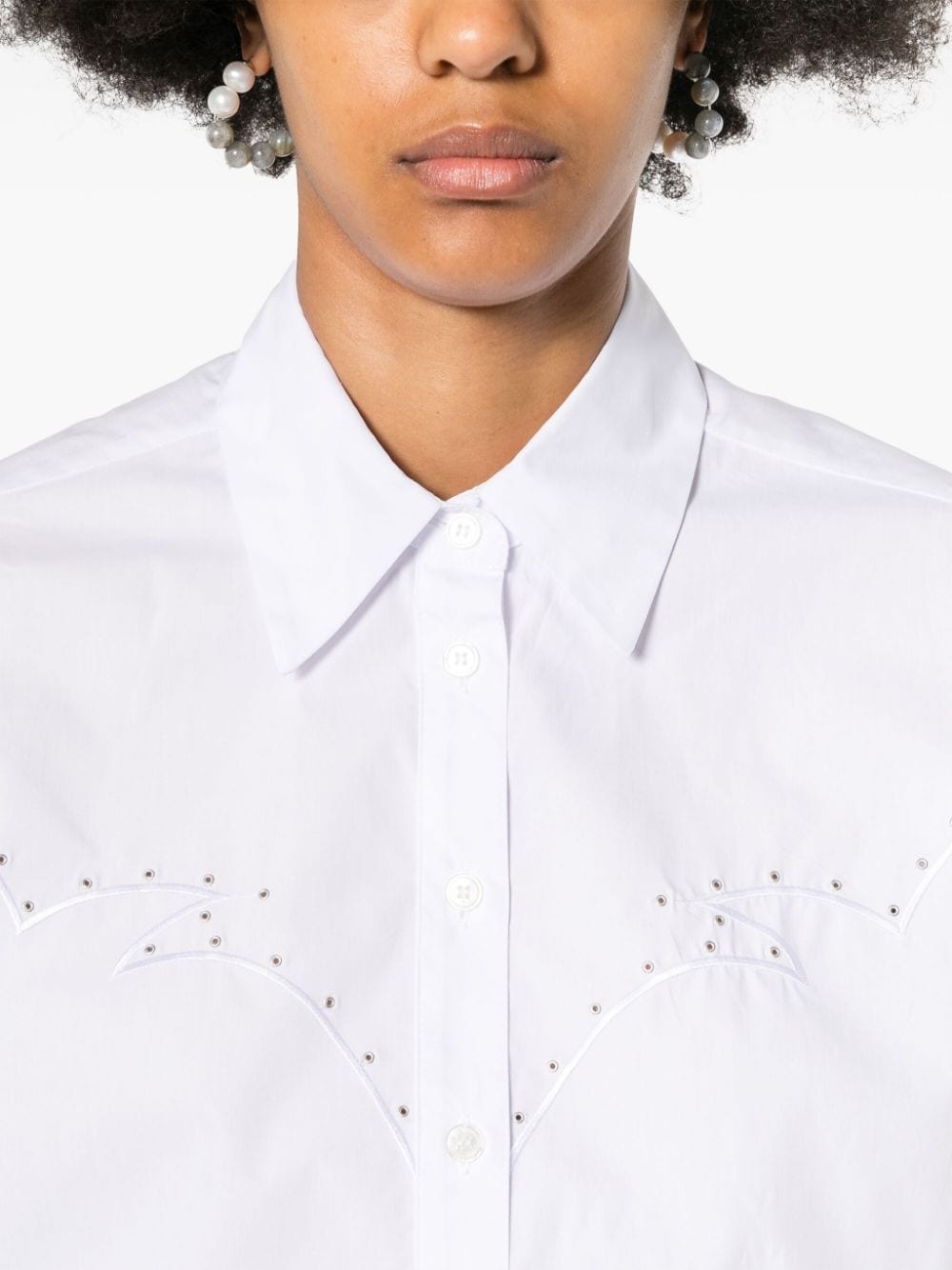 embroidered poplin shirt - 5