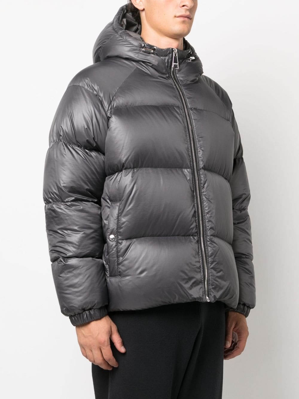 logo-embossed padded down jacket - 3