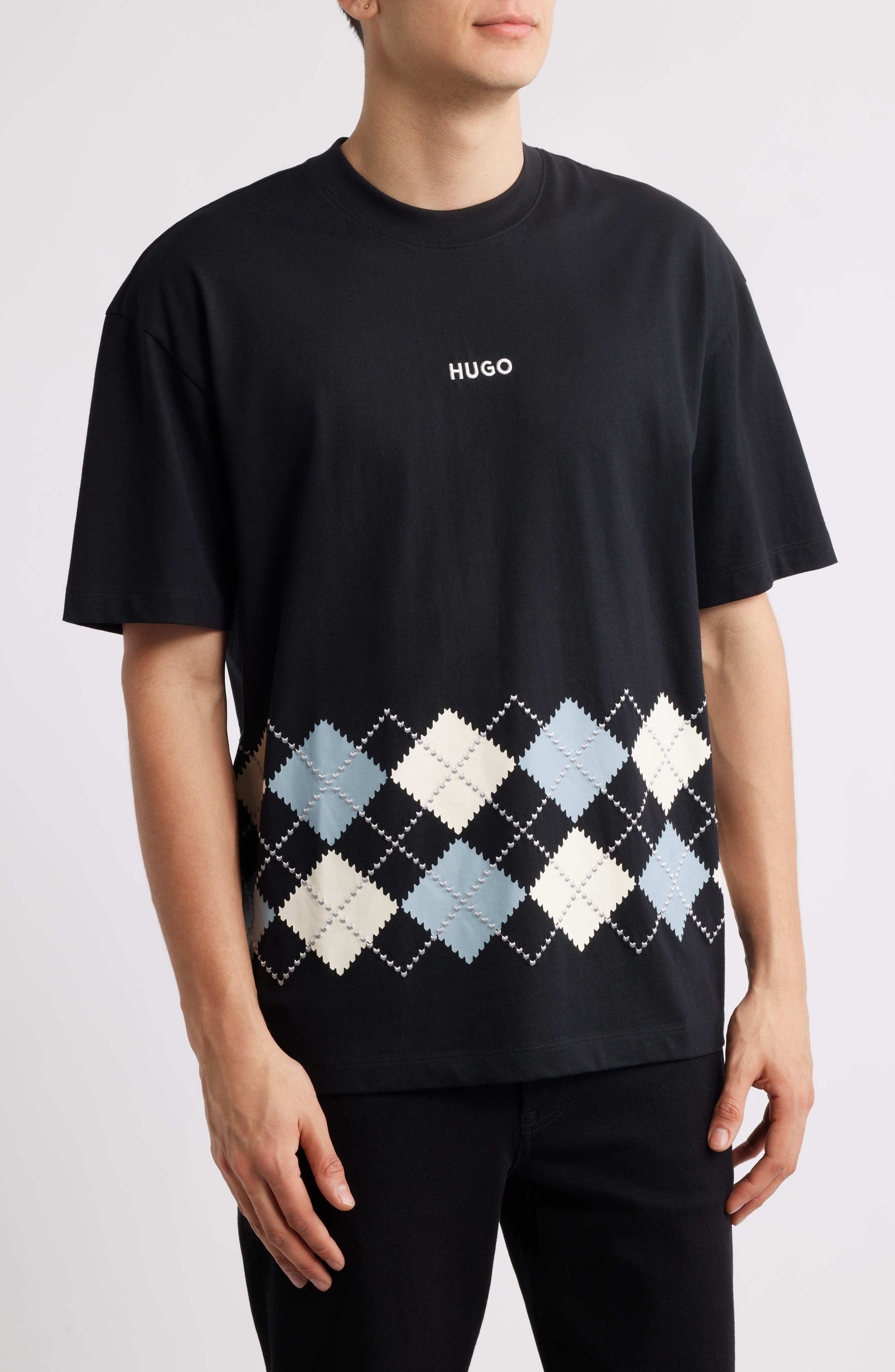 HUGO Dulapo Argile Cotton T-Shirt in Black at Nordstrom - 1