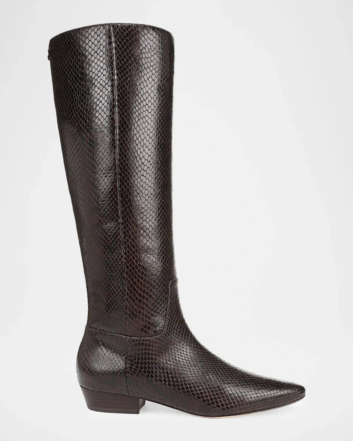 Gabrielle Snake-Embossed Leather Knee-High Boots - 1