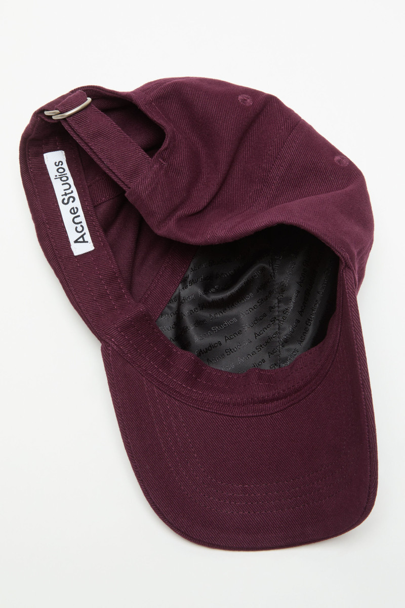 Acne Studios Twill logo cap - Burgundy outlook