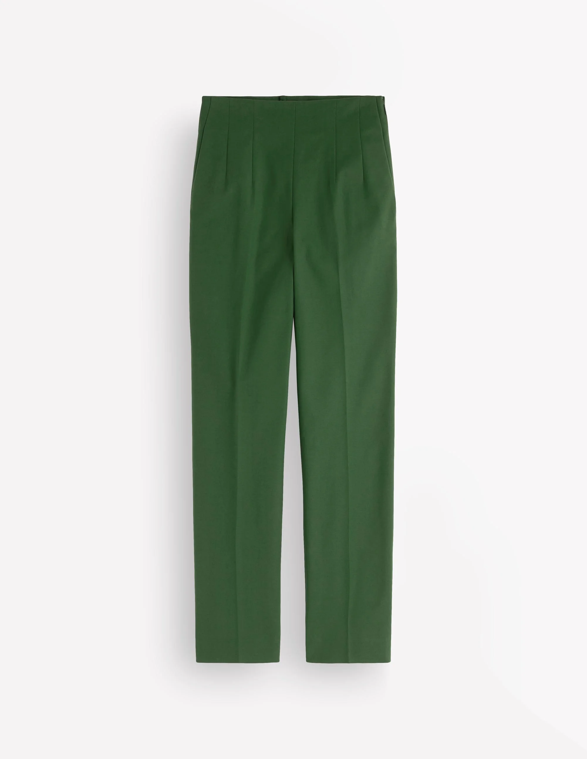 Slim Leg Cotton Pants-Hunter Green - 1