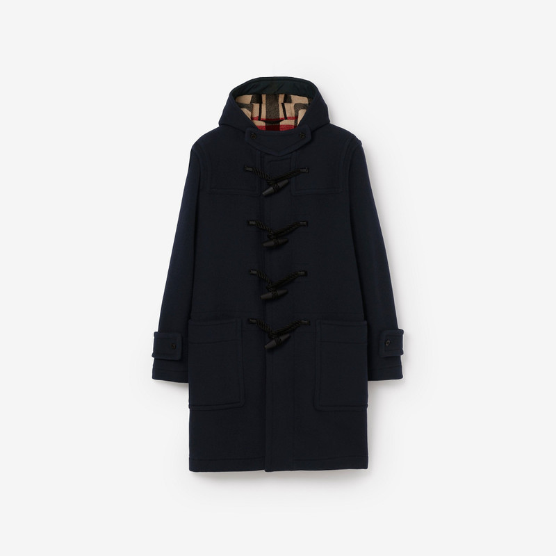 Check-lined Technical Wool Duffle Coat 1