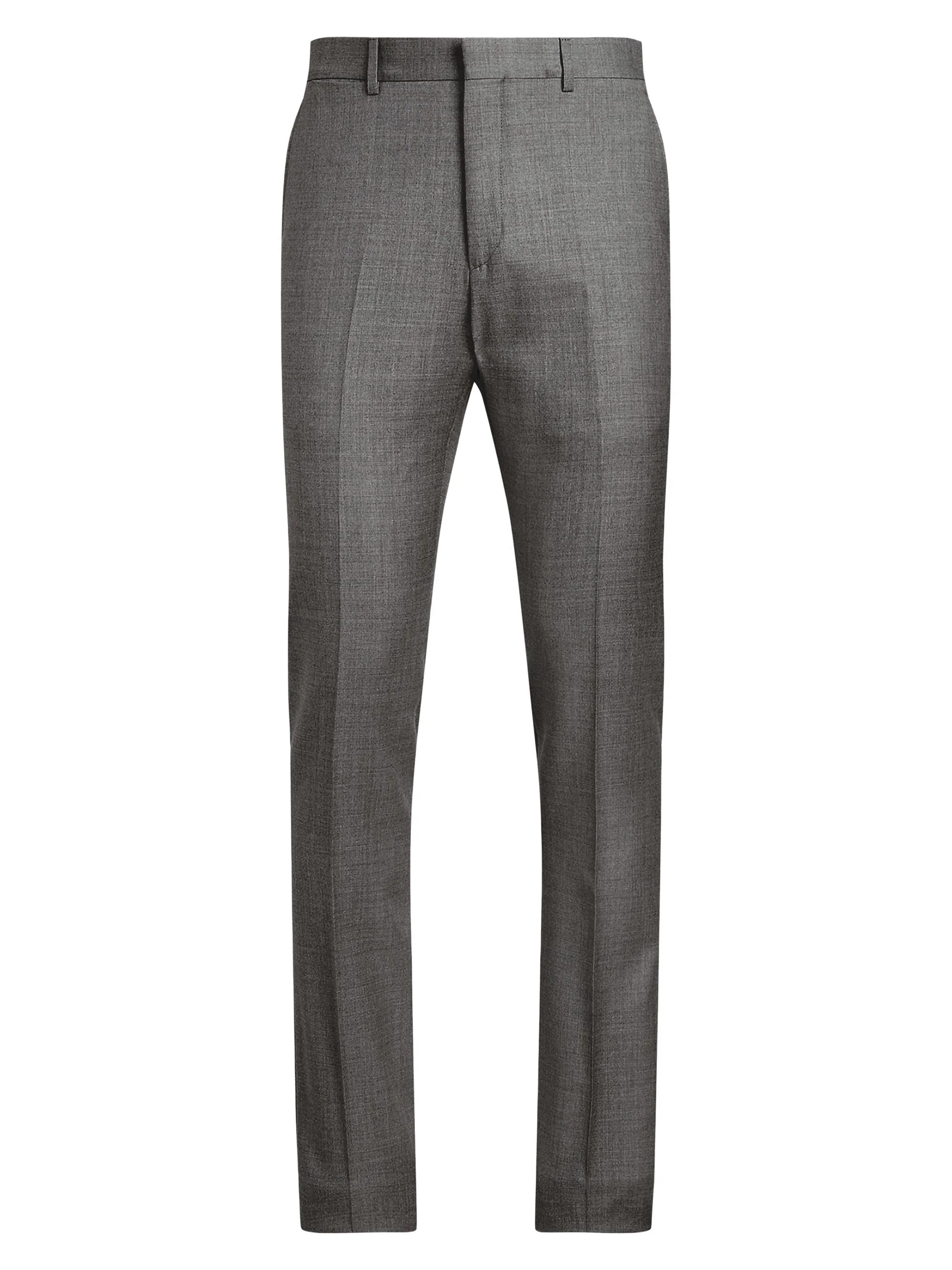 Men's Wool Twill Slim-Fit Trousers - Medium Grey - 1