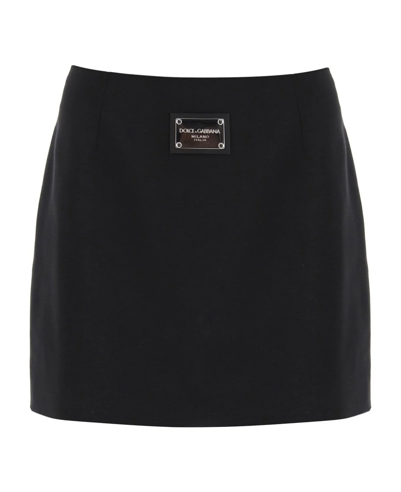 Ottoman Mini Skirt With Logo Tag - 1