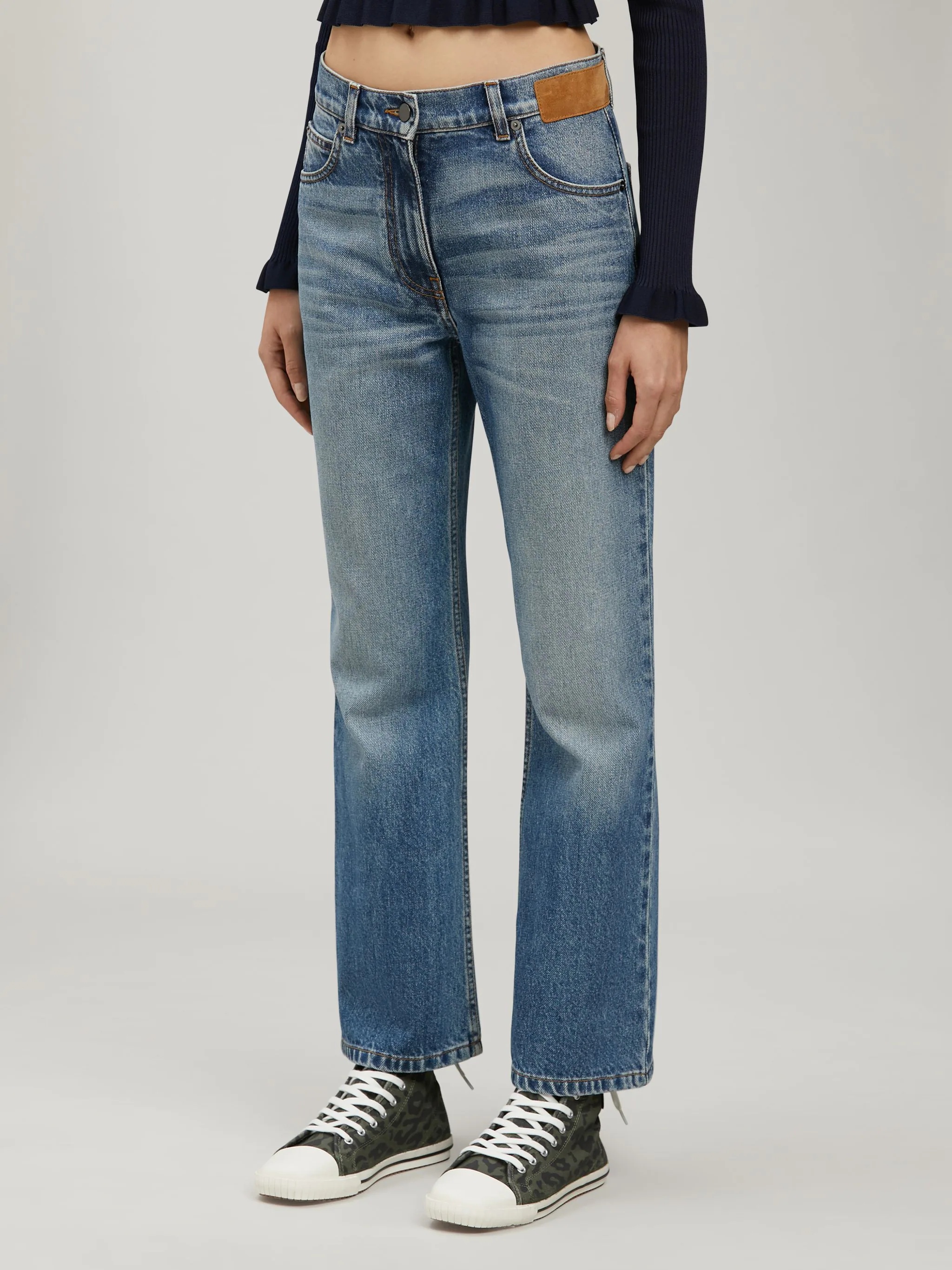 STAR FLARE DENIM PANTS - 4