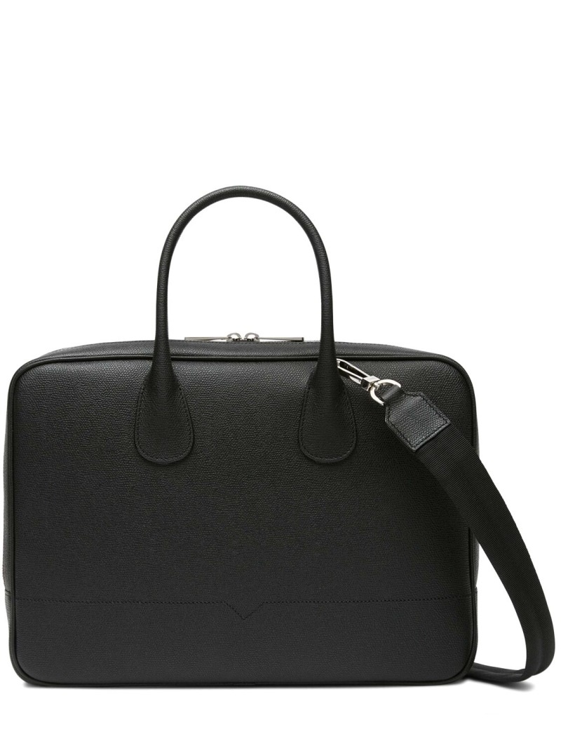My Logo leather briefcase w/ zip - 1