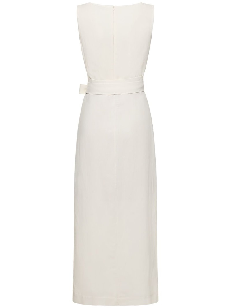 Sleeveless fluid twill midi dress - 5