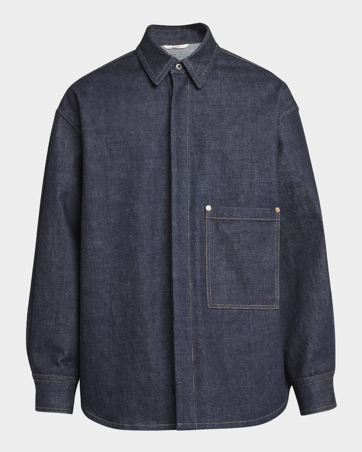 Men's Denim Button-Down Shirt - 1