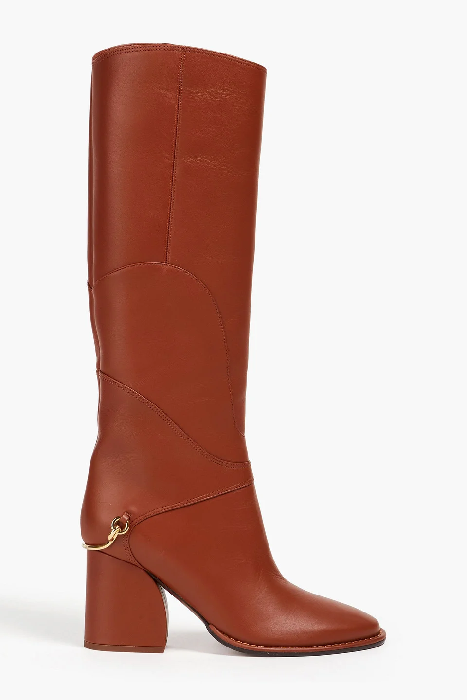 Embellished leather knee boots - 1