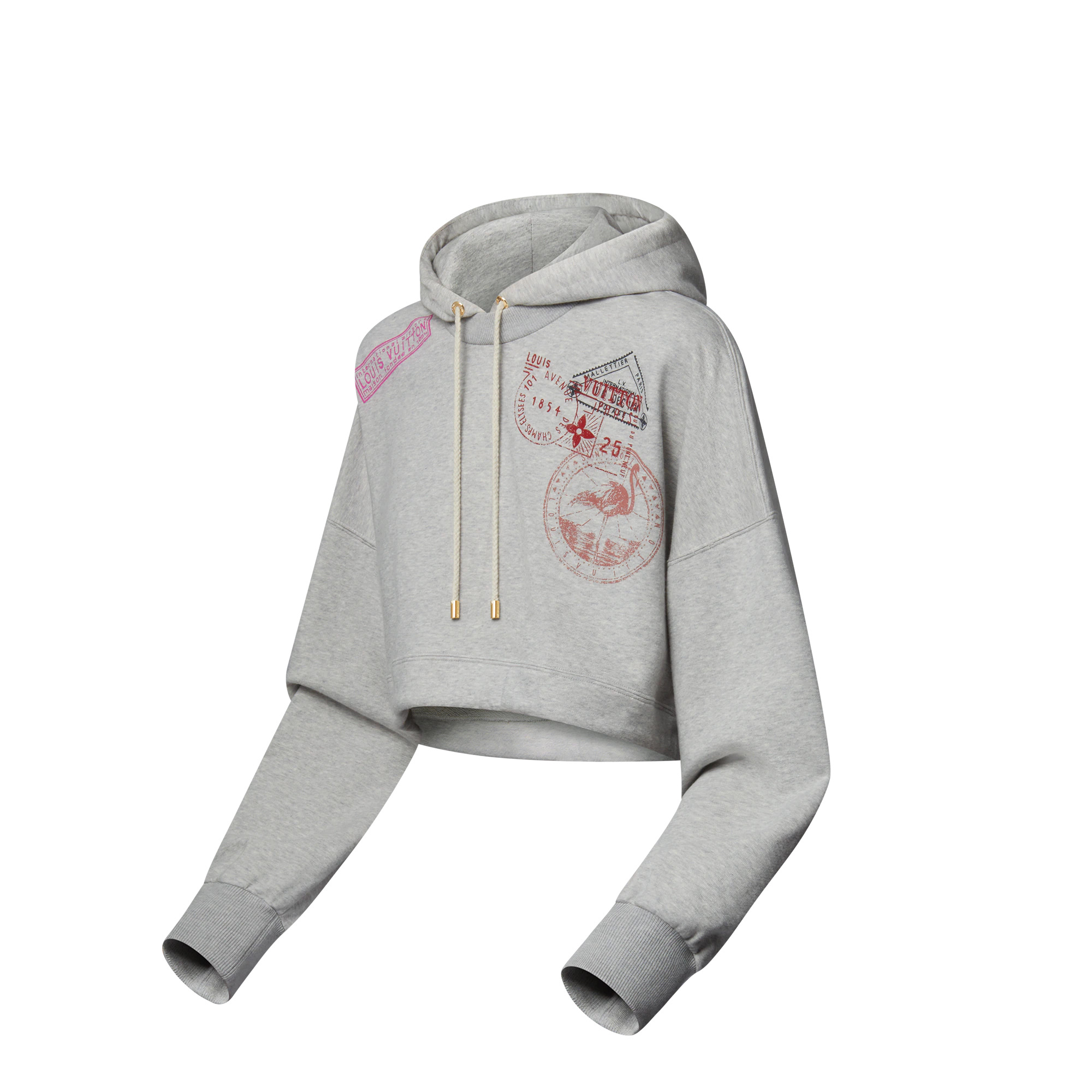 Travel Stamp Cropped Hoodie - 2