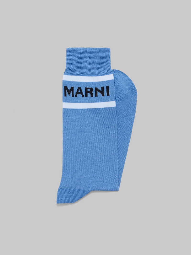 Marni INDIGO COTTON SOCKS WITH LOGO CUFFS outlook