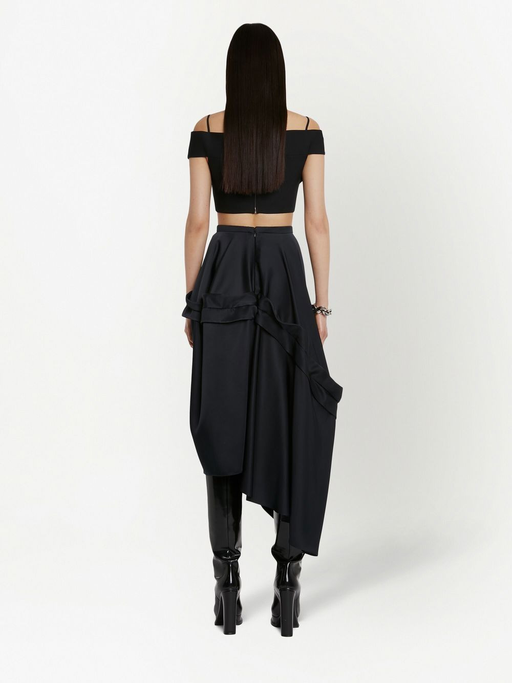 Trompe L'oeil tailored crop top - 4
