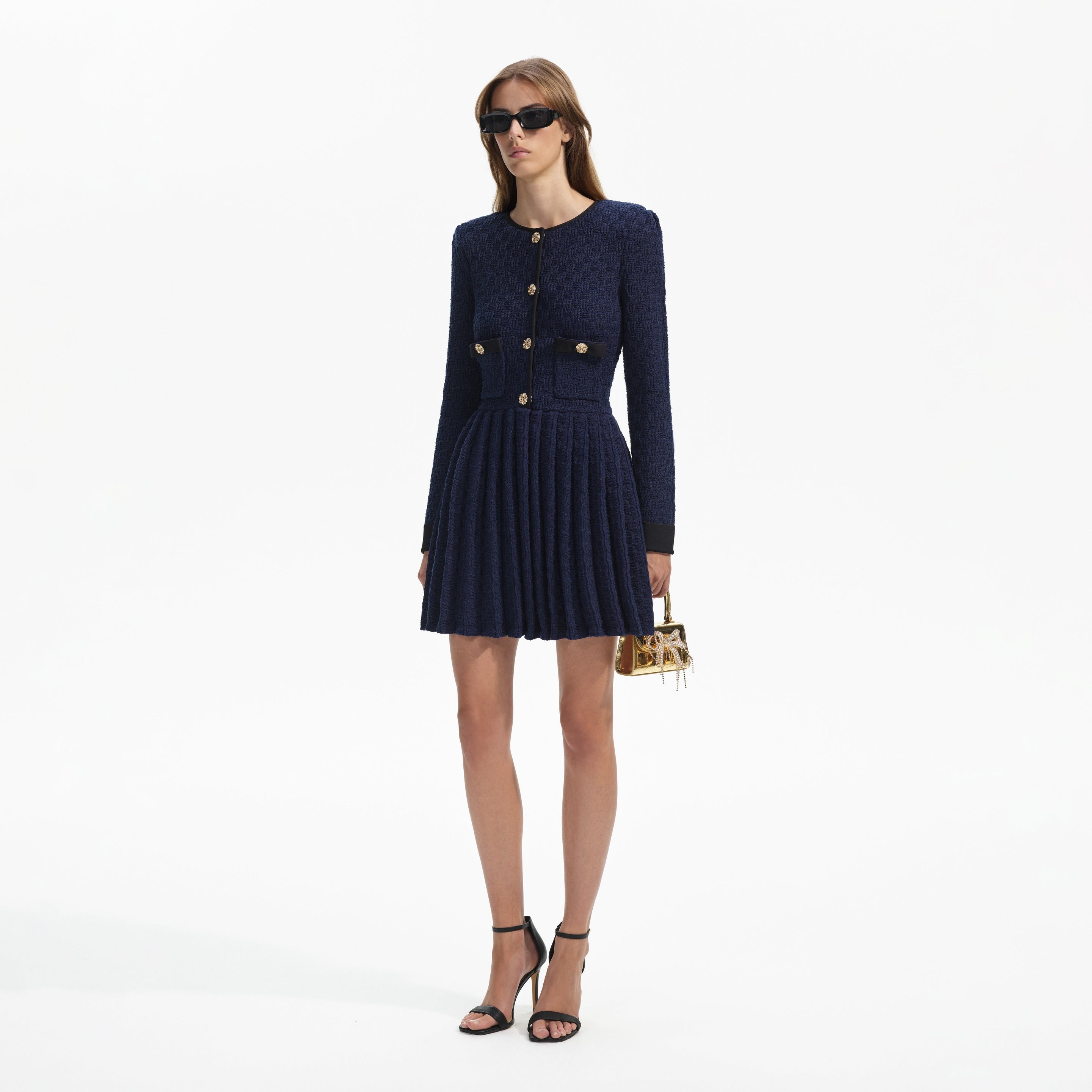 Navy Weave Knit Mini Dress - 2