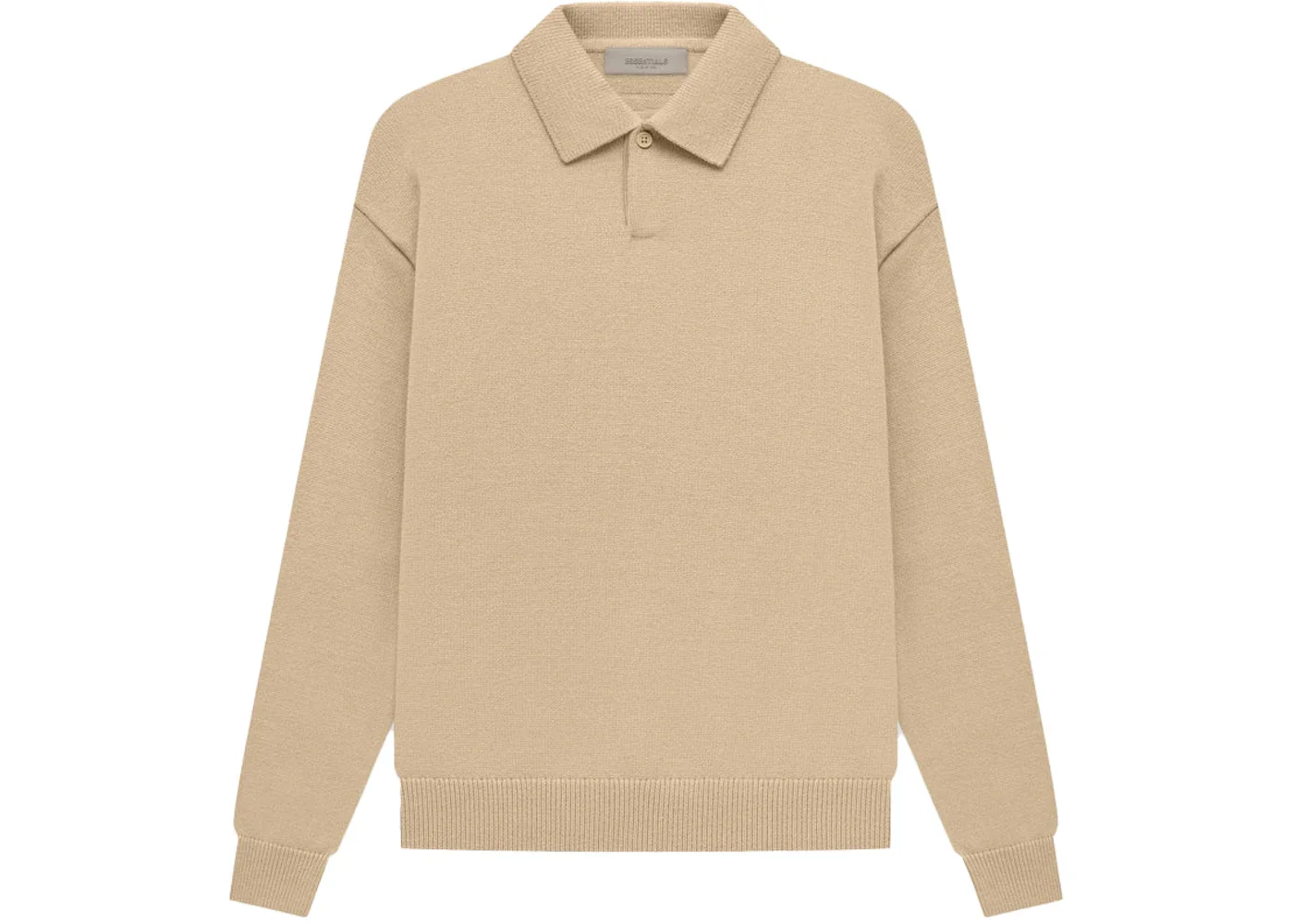 Fear of God Essentials Knit LS Polo Sand - 1