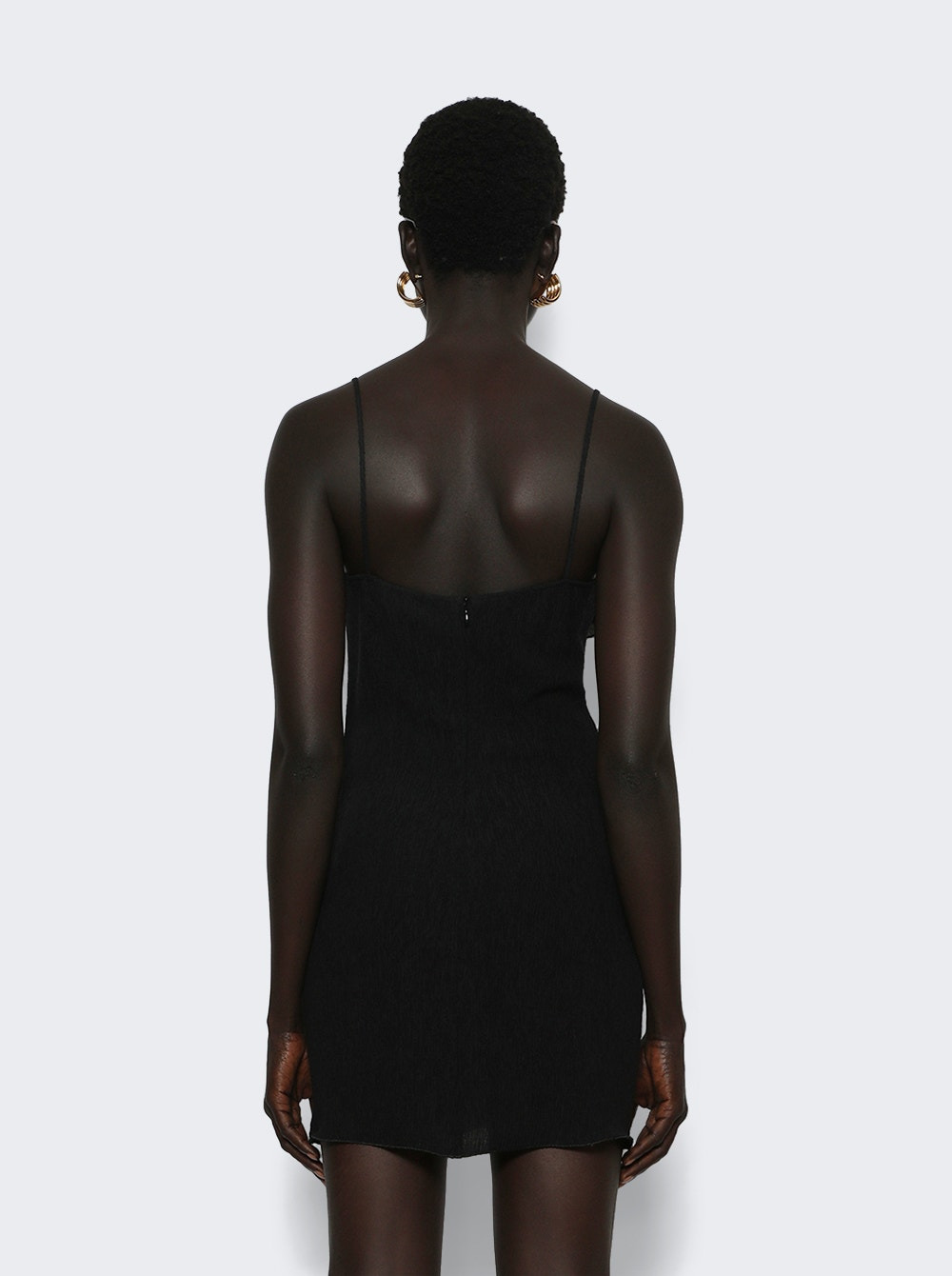 Sleeveless Crepe Beach Mini Dress Black - 4