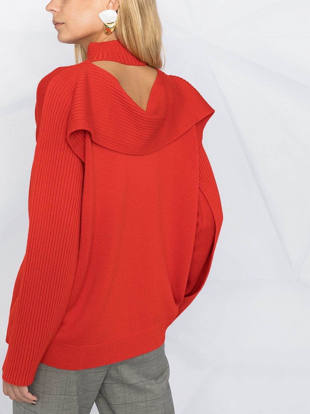 shoulder-flap knit jumper - 3