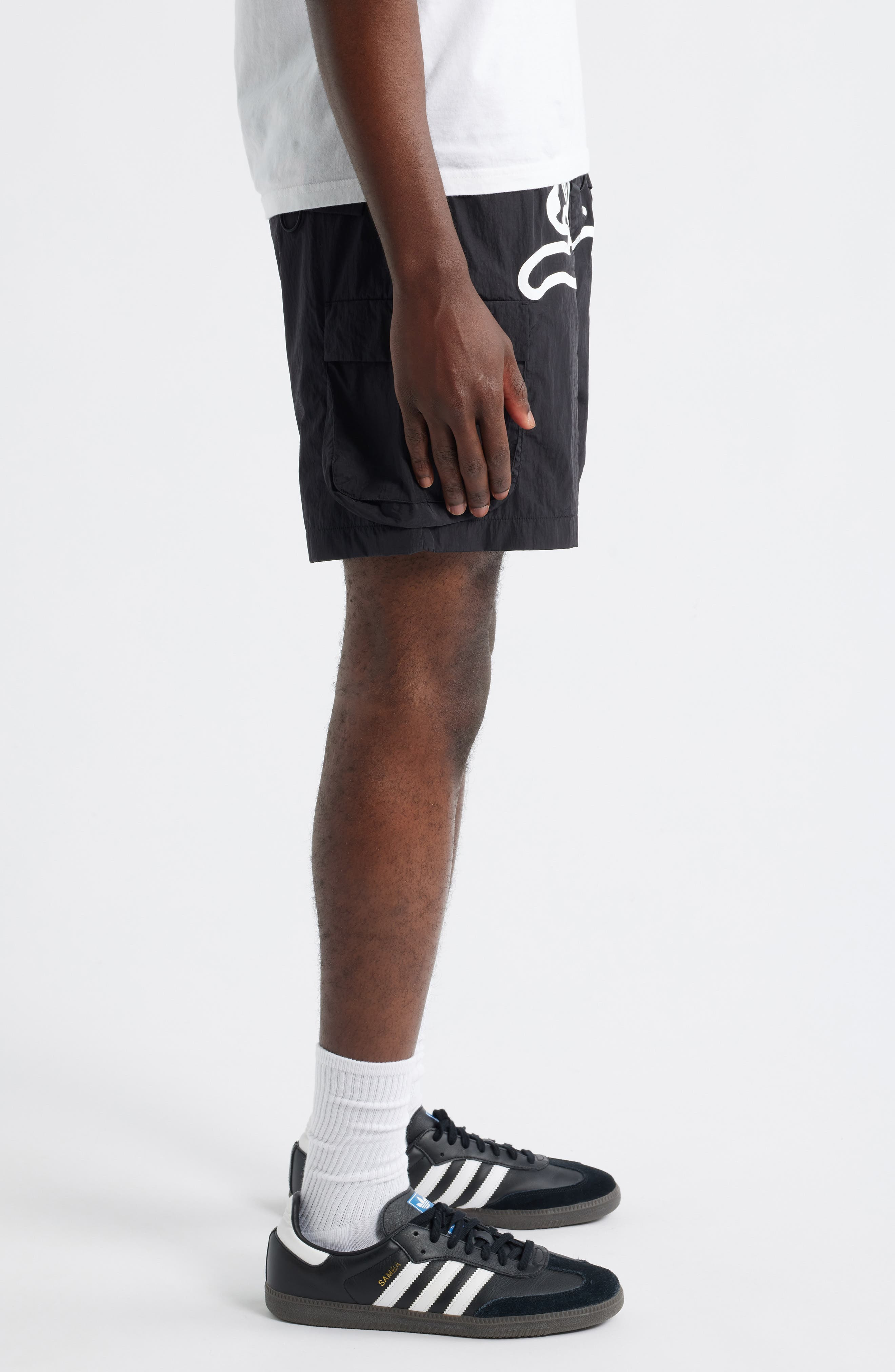 ICECREAM Running Dog Graphic Cargo Hiker Shorts in Black at Nordstrom - 3