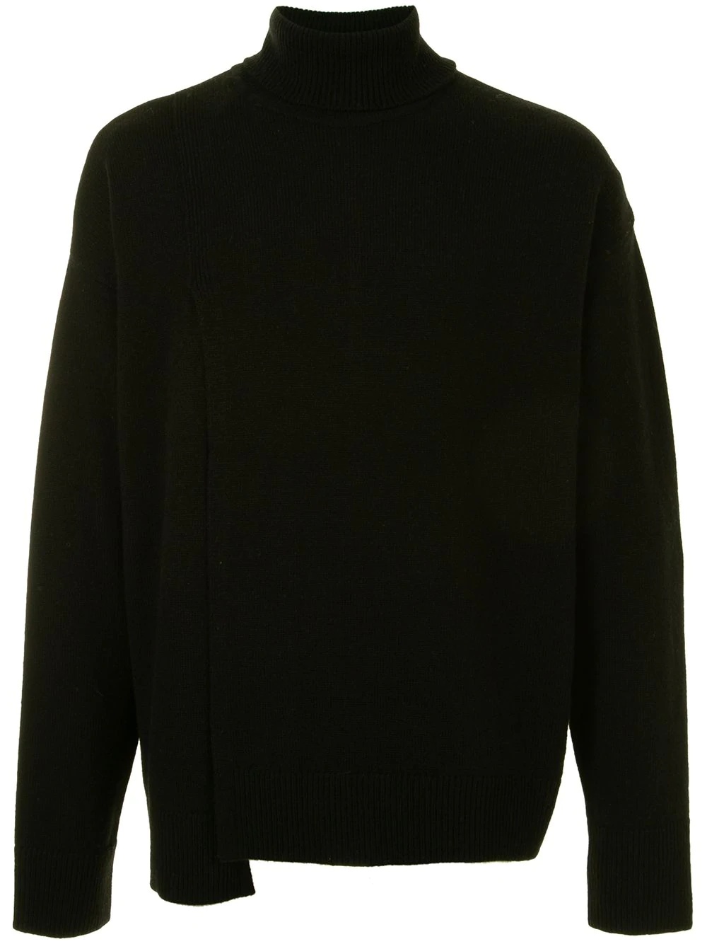 asymmetric hem roll-neck sweater - 1