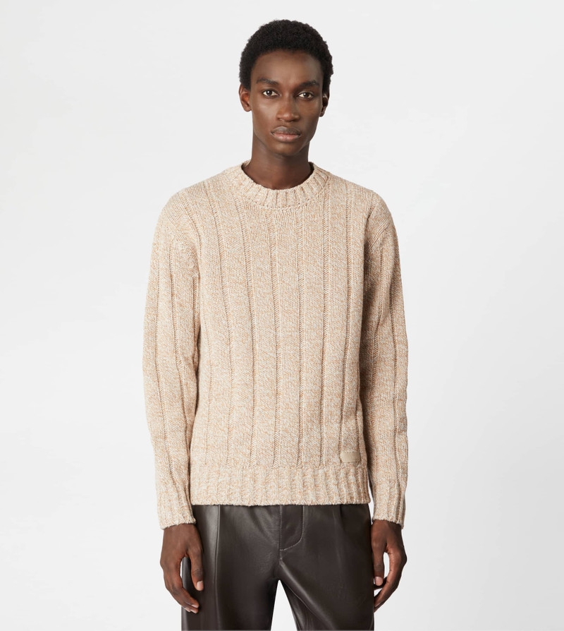 Tod's ROUND NECK JUMPER IN WOOL - WHITE, BEIGE outlook