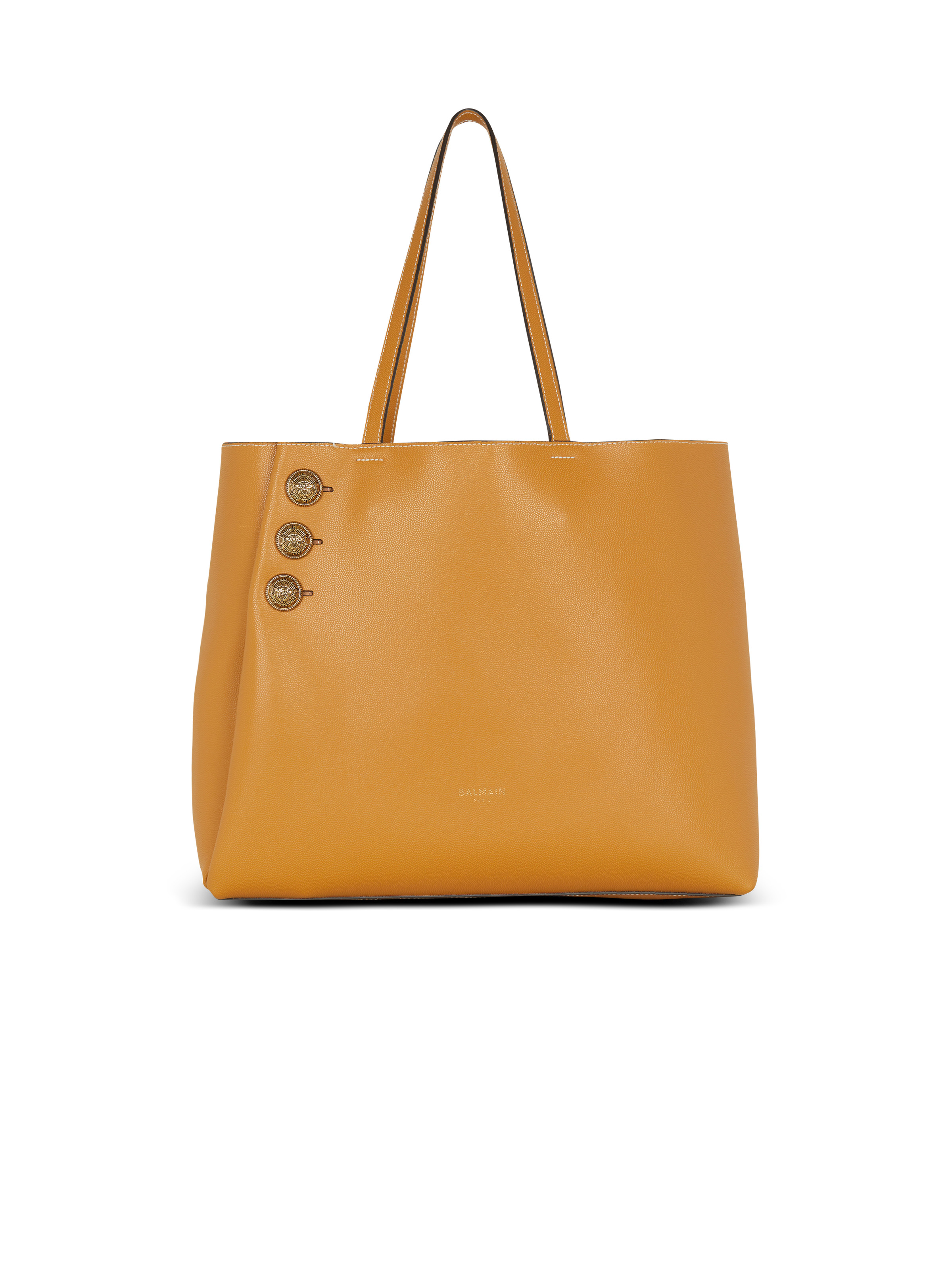 Emblème grained leather tote bag - 1