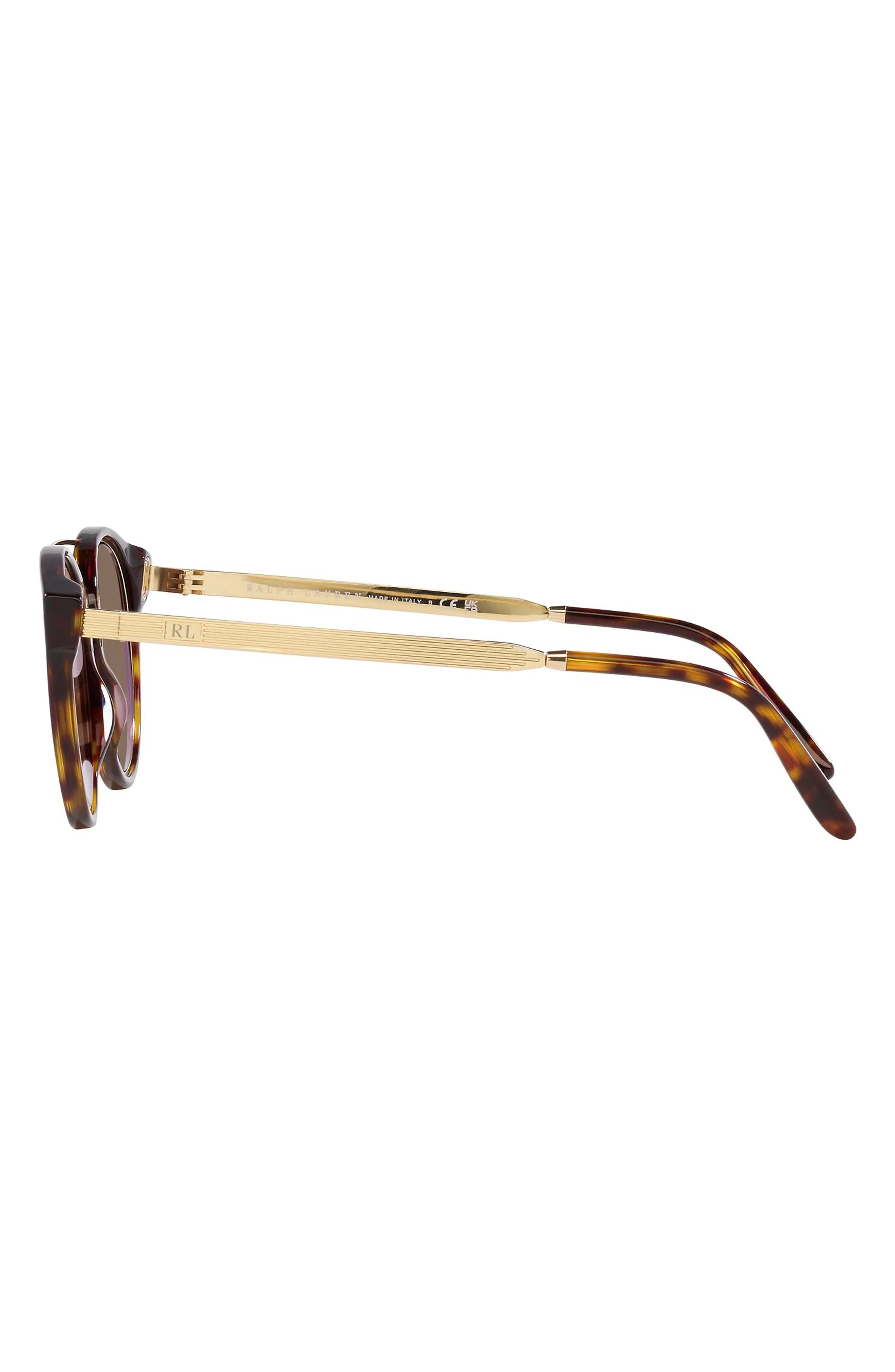 49mm Round Sunglasses in Dark Havana/Brown - 3