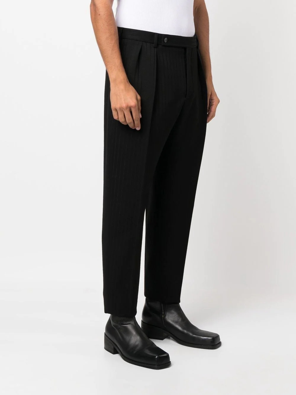 pinstripe straight-leg trousers - 3