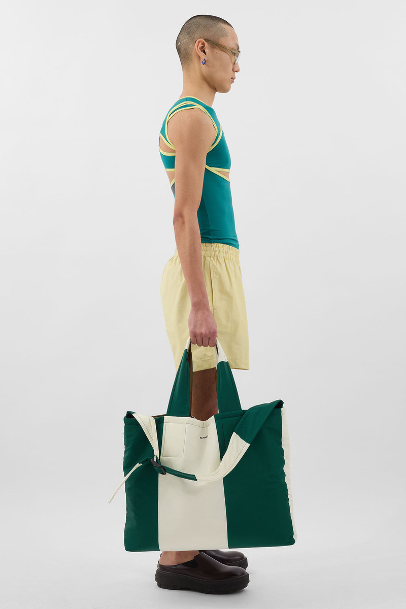 EVERYDAY REVERSIBLE BAG / off white, green & beige 3