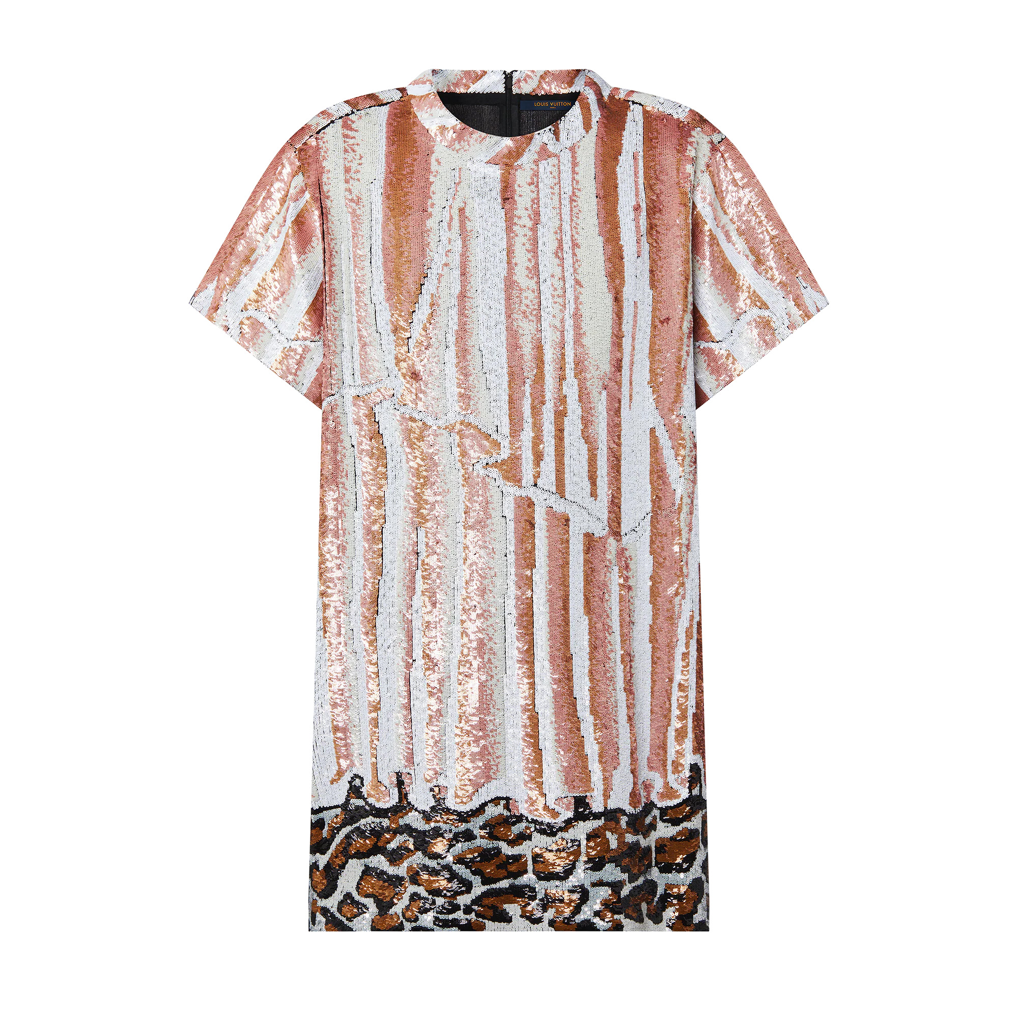 Animal Sequin T-Shirt Dress - 1