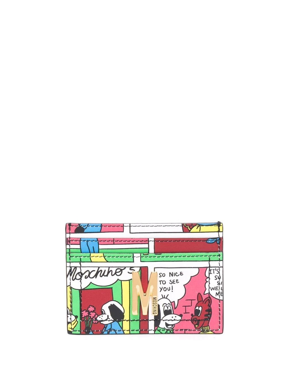 comics-print leather cardholder - 1