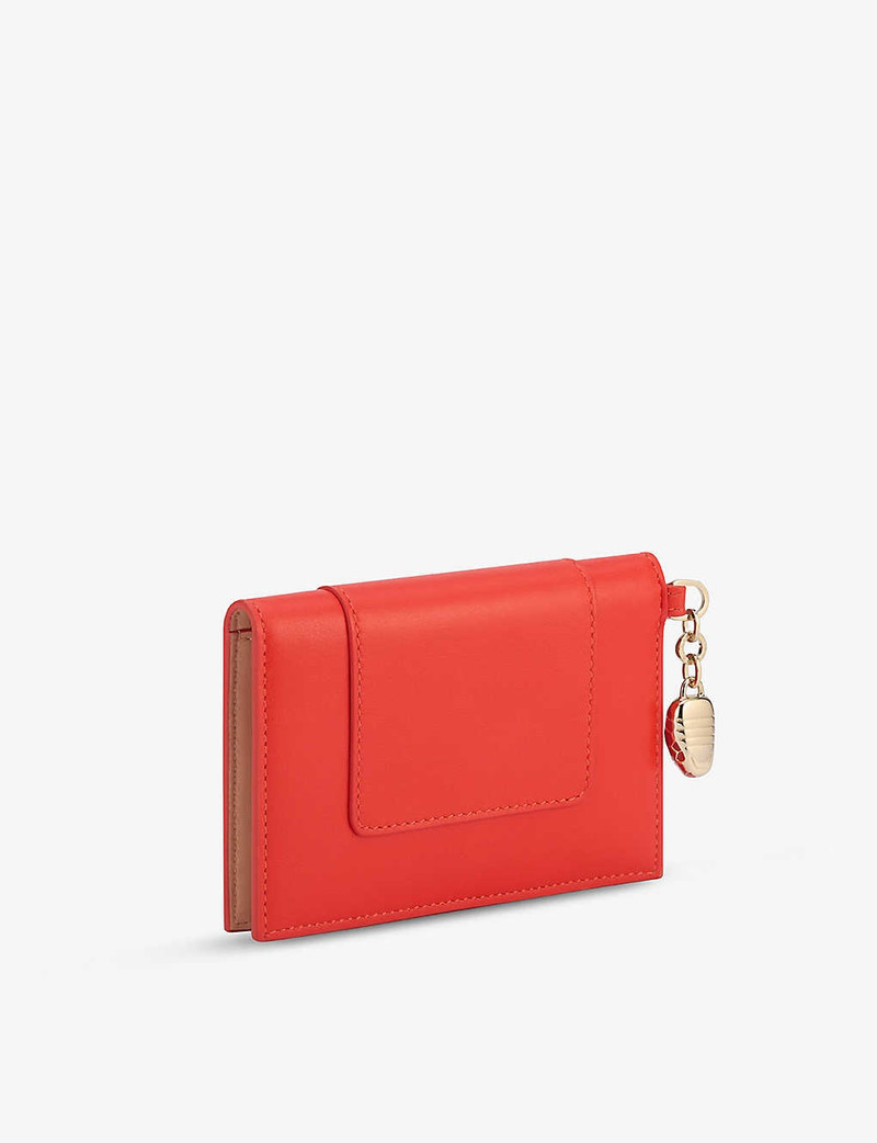 Serpenti Forever snakehead-charm leather card holder 4