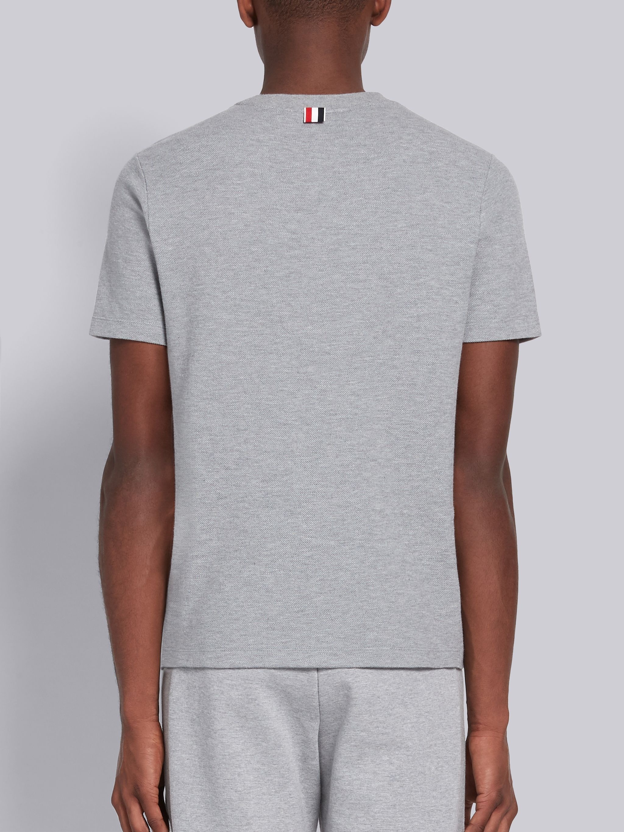 Light Grey Classic Pique Rib Side Insert 4-Bar T-shirt - 3