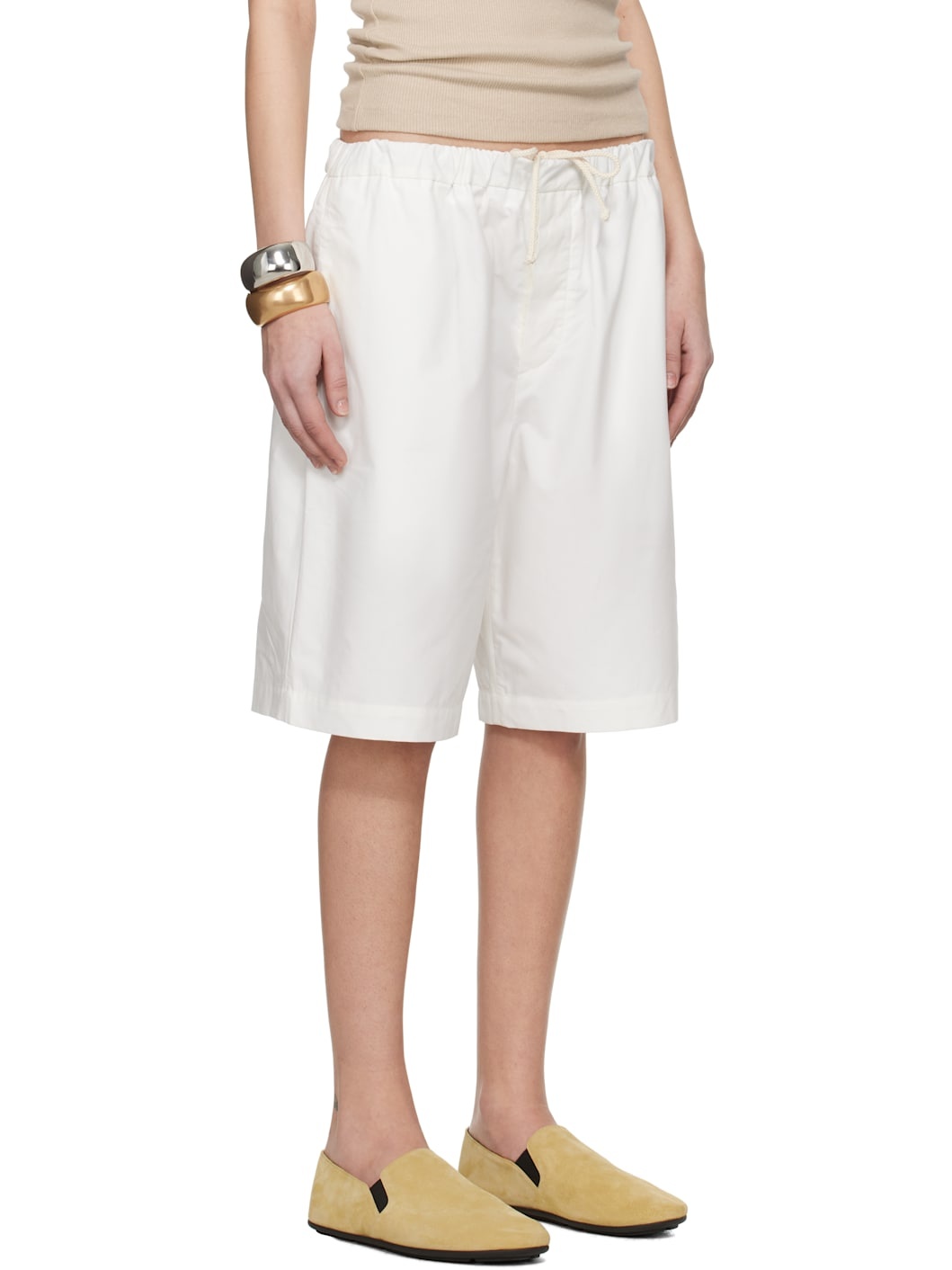 White Ed Drawstring Shorts - 2