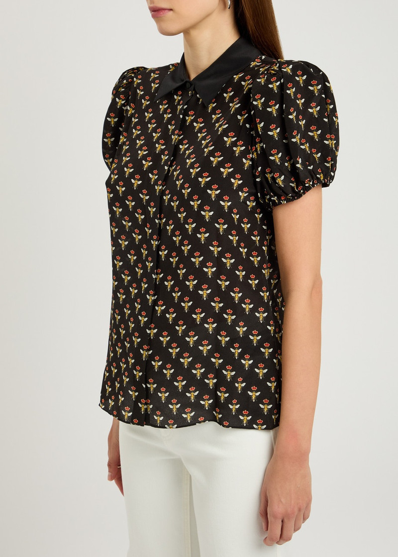 Alice + Olivia Alice + Olivia Willa Printed Silk Blouse outlook