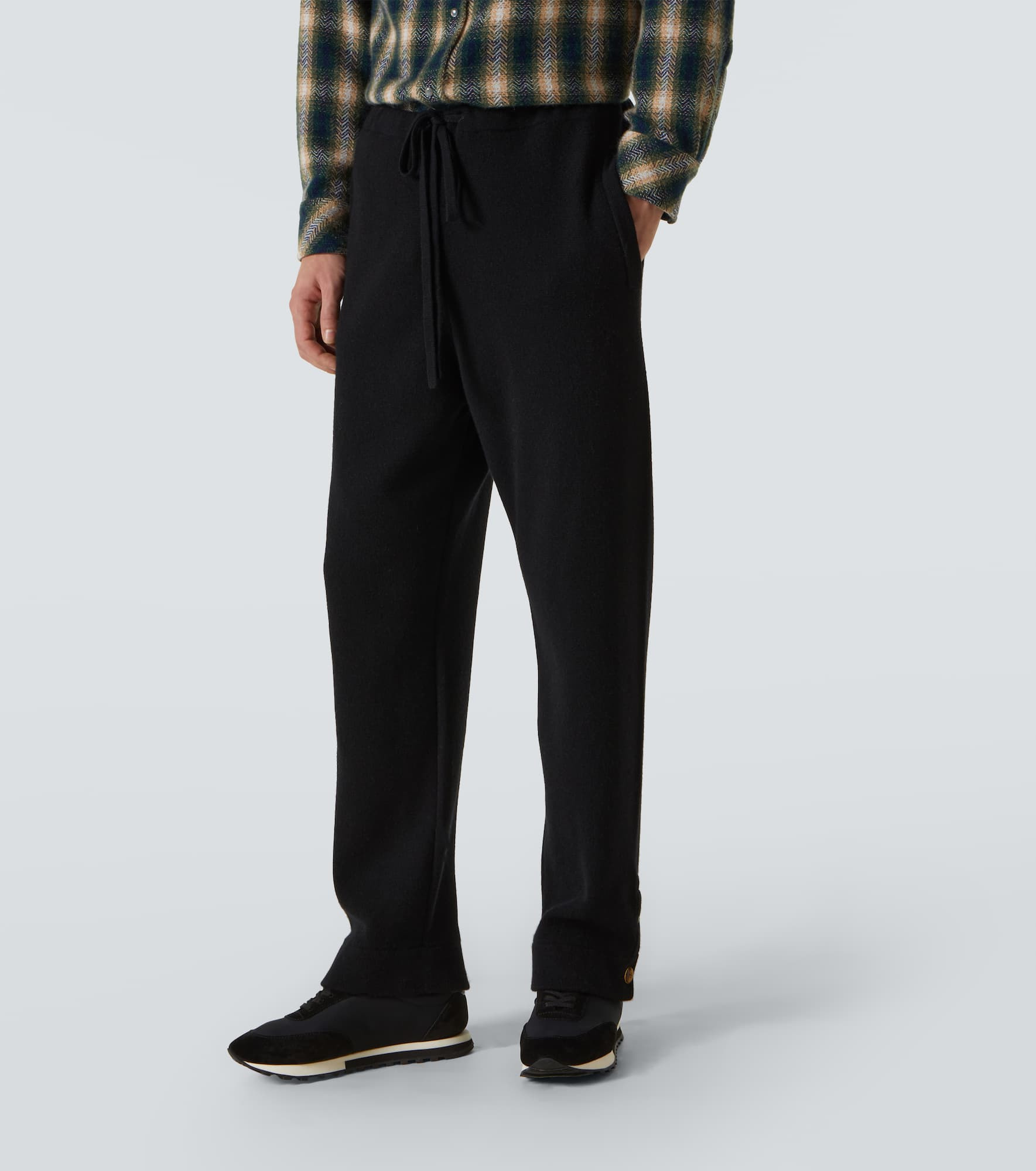 Knitted cashmere straight pants - 3