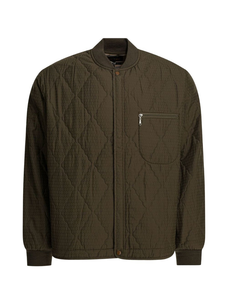quilted-effect zip-pocket coat 1