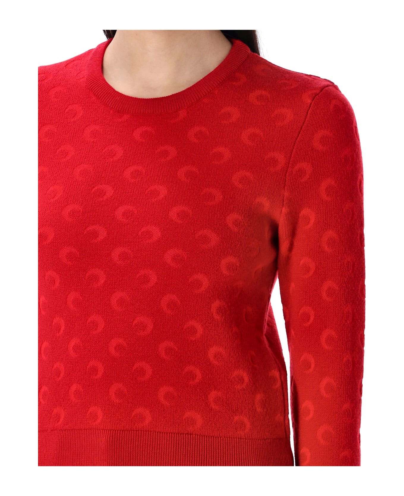 Moon Jacquard Knit Fitted Sweater - 3