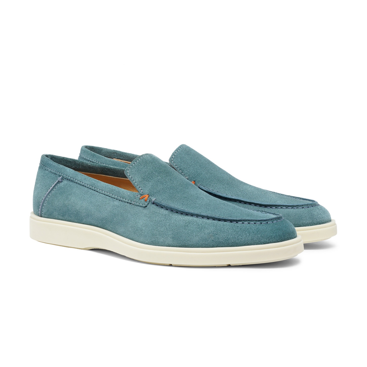 Men's light blue suede loafer - 3