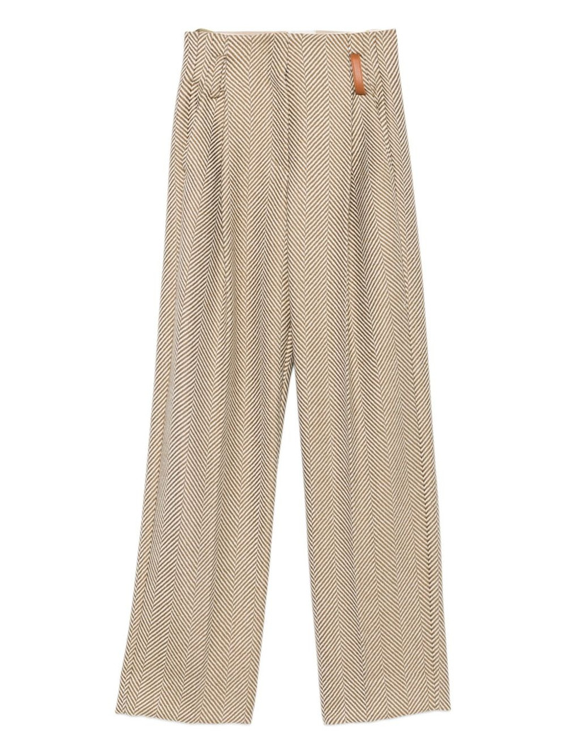 herringbone pleated trousers 1