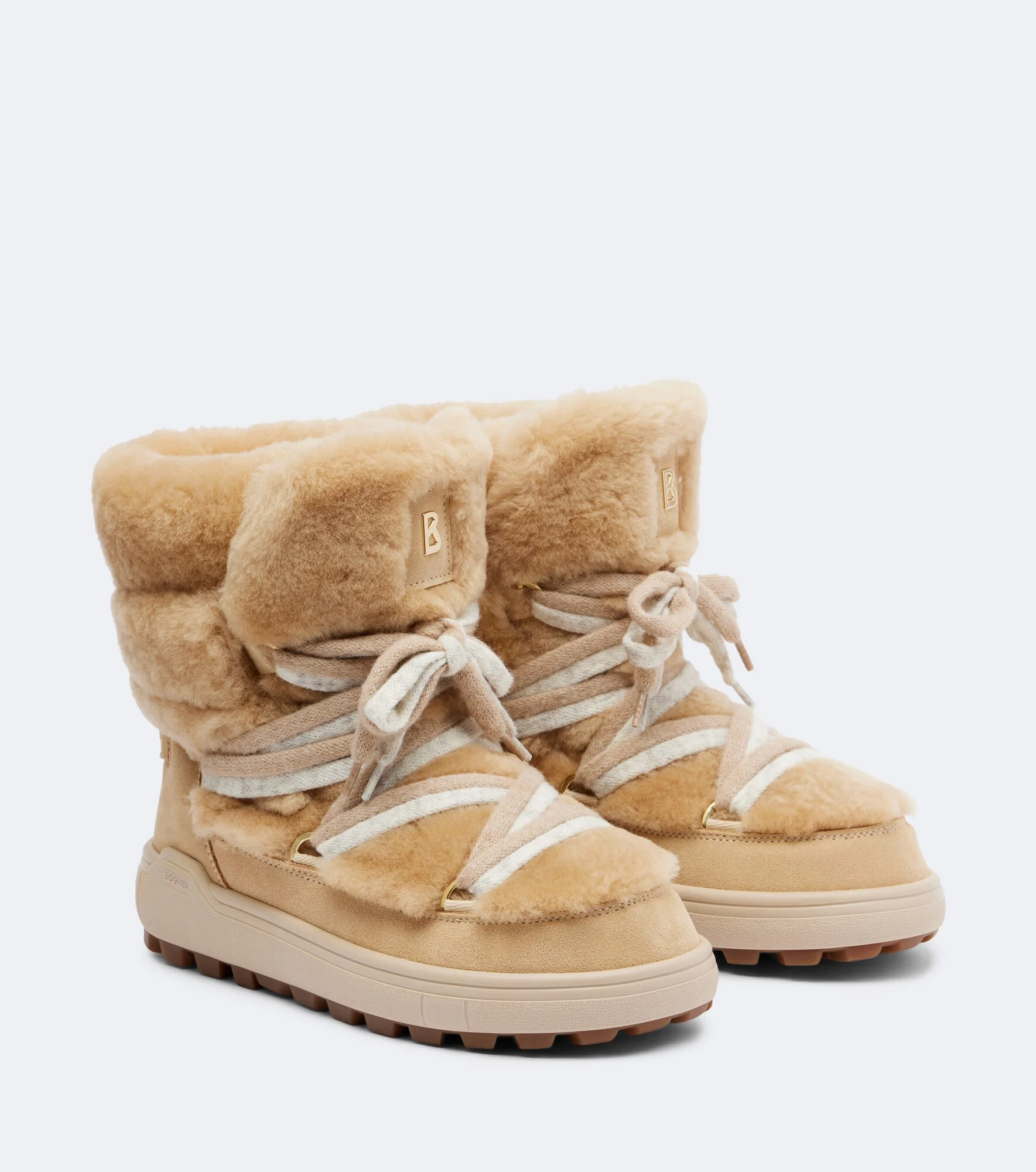 Chamonix shearling and suede snow boots - 1