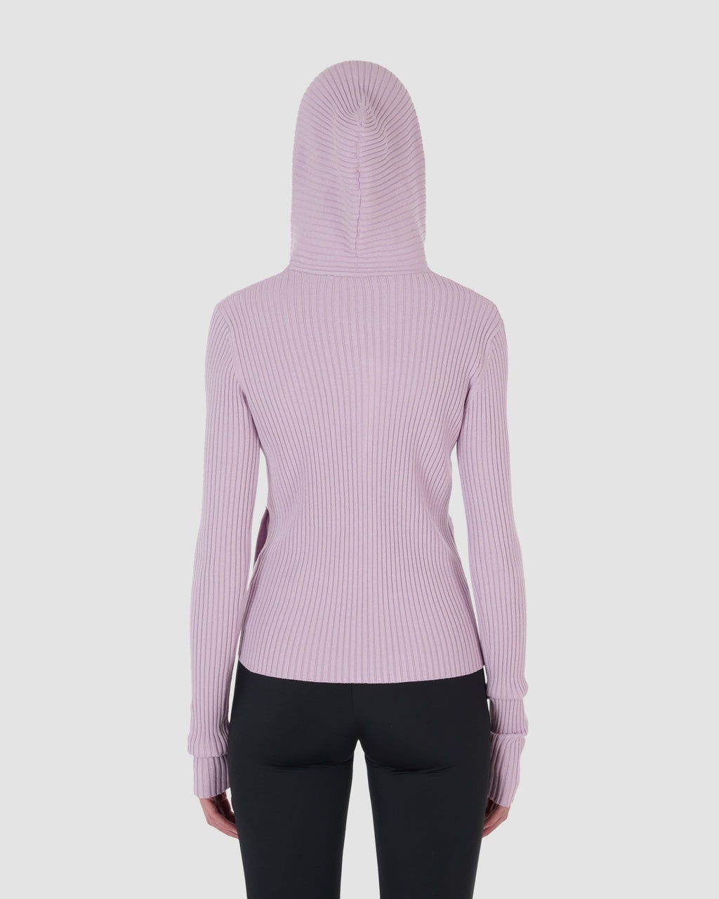 RIBBED KNIT HOODIE - 5