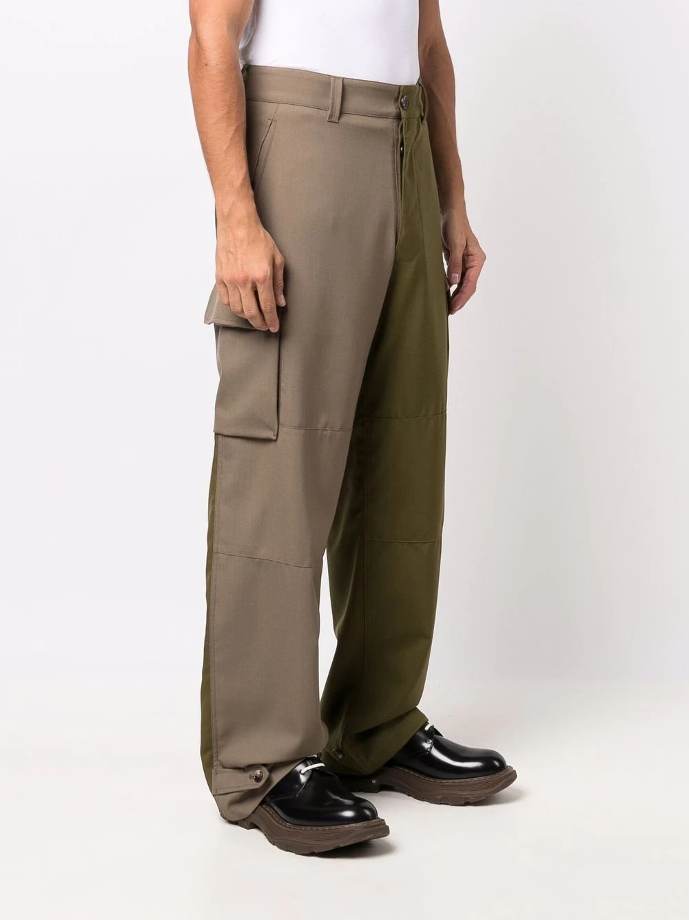 oversize colour-block cargo pants - 3