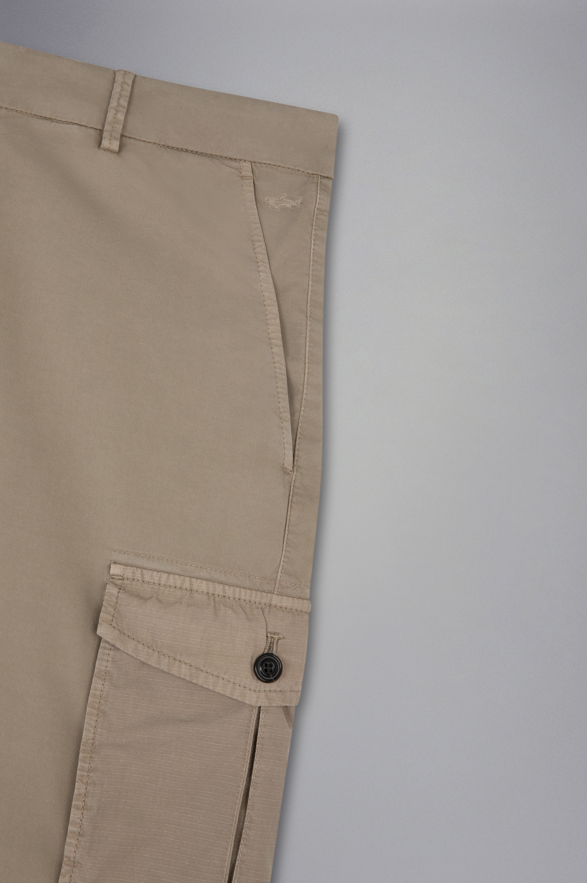 STRETCH COTTON CARGO BERMUDA SHORTS - 5